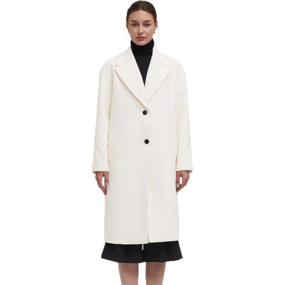 Jackets & Blazers - Women's White Winter Warm Long Fall Notch Lapel Single-breasted Trench Coat